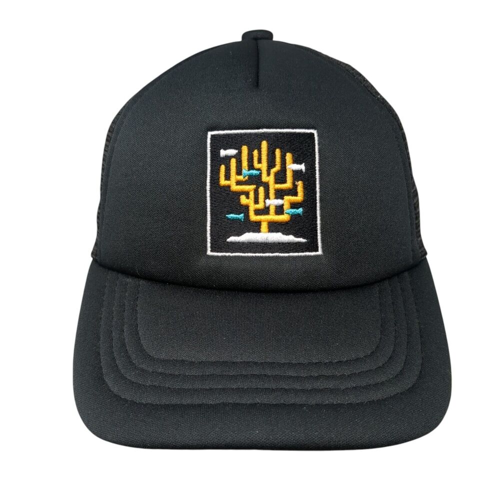 HG Snapback Mesh Back Trucker Hat Black OSFA Adjustable Embroidered